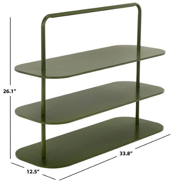 Safavieh Jordan 3 Tier Metal Shoe Rack Matte Powder Coated Organizer for Entryway or Closet Green STG2500B