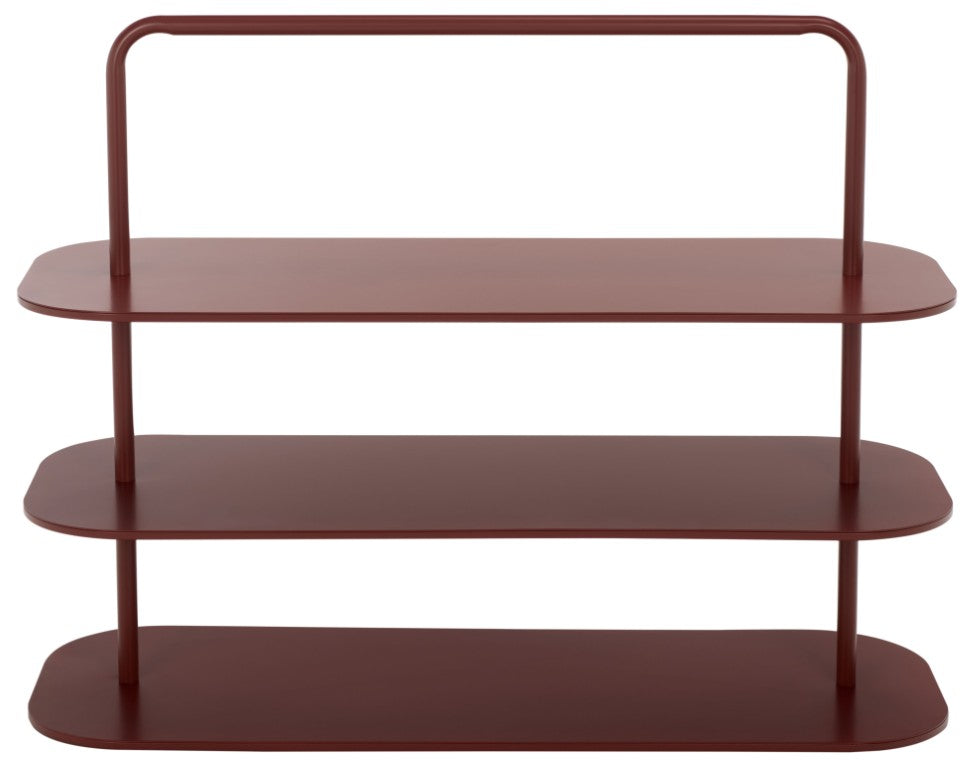 Safavieh Jordan 3 Tier Metal Shoe Rack Matte Powder Coated Organizer for Entryway or Closet Brick Red STG2500C