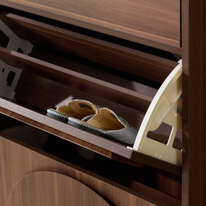 Safavieh Willam Shoe Rack - Elevate Your Storage With Chic Walnut Design For A Stylish, Organized Space Walnut Pb & Mdf Stg3100a