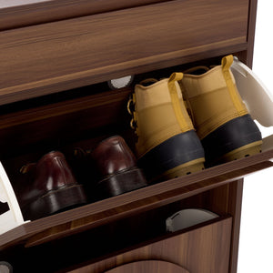 Safavieh Willam Shoe Rack - Stylish Engineered Wood Organizer For Entryway, Bedroom, Or Closet Space-Saving Design Walnut STG3100A