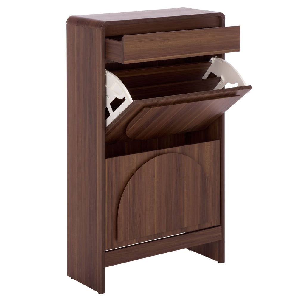 Safavieh Willam Shoe Rack - Stylish Engineered Wood Organizer For Entryway, Bedroom, Or Closet Space-Saving Design Walnut STG3100A