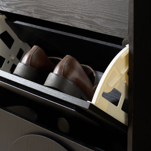 Safavieh Willam Shoe Rack - Elevate Your Storage With Chic Walnut Design For A Stylish, Organized Space Black Pb & Mdf Stg3100b