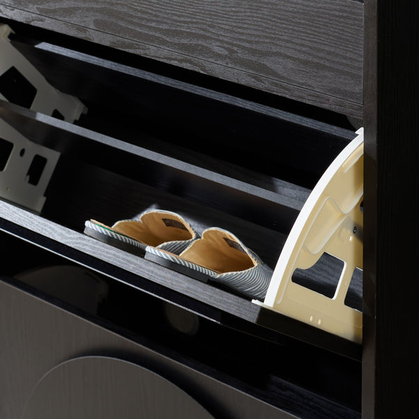 Safavieh Willam Shoe Rack - Elevate Your Storage With Chic Walnut Design For A Stylish, Organized Space Black Pb & Mdf Stg3100b