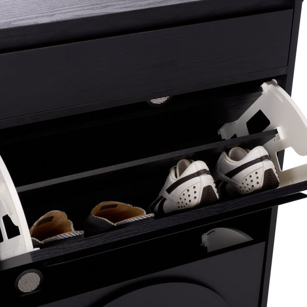 Safavieh Willam Shoe Rack - Elevate Your Storage With Chic Walnut Design For A Stylish, Organized Space Black Pb & Mdf Stg3100b