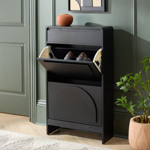 Safavieh Willam Shoe Rack - Elevate Your Storage With Chic Walnut Design For A Stylish, Organized Space Black Pb & Mdf Stg3100b