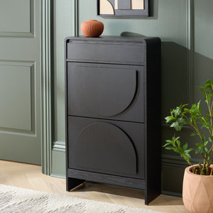 Safavieh Willam Shoe Rack - Elevate Your Storage With Chic Walnut Design For A Stylish, Organized Space Black Pb & Mdf Stg3100b