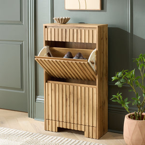 Safavieh Sohan Shoe Rack - Elegant Oak Storage Solution For Home Or Office, Stylish And Durable Design Oak Pb & Mdf Stg3101a