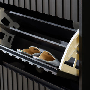 Safavieh Sohan Shoe Rack - Elegant Oak Storage Solution For Home Or Office, Stylish And Durable Design Black Pb & Mdf Stg3101b