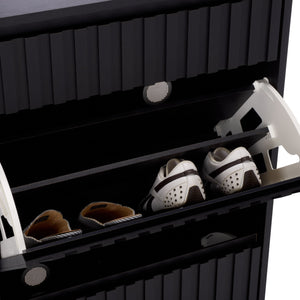 Safavieh Sohan Shoe Rack - Elegant Oak Storage Solution For Home Or Office, Stylish And Durable Design Black Pb & Mdf Stg3101b