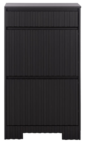 Safavieh Sohan Shoe Rack - Elegant Oak Storage Solution For Home Or Office, Stylish And Durable Design Black Pb & Mdf Stg3101b