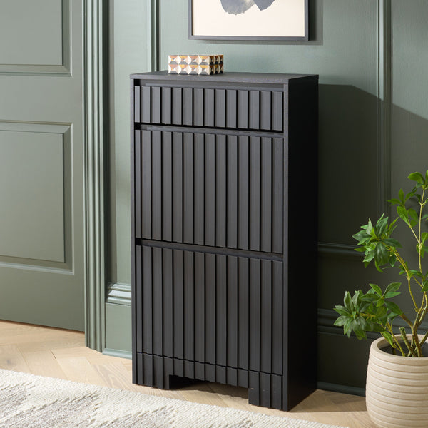 Safavieh Sohan Shoe Rack - Elegant Oak Storage Solution For Home Or Office, Stylish And Durable Design Black Pb & Mdf Stg3101b