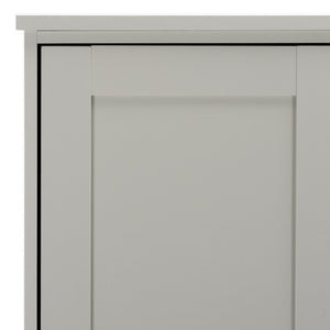 Safavieh Shafa Two Door Wardrobe with Brass Hardware Slim Tall Bedroom Storage Cabinet Gray STG3102A-2BX