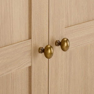 Safavieh Shafa Two Door Wardrobe with Brass Hardware Slim Tall Bedroom Storage Cabinet Beige STG3102B-2BX