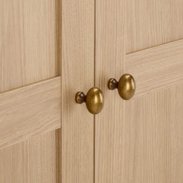 Safavieh Shafa Two Door Wardrobe with Brass Hardware Slim Tall Bedroom Storage Cabinet Beige STG3102B-2BX