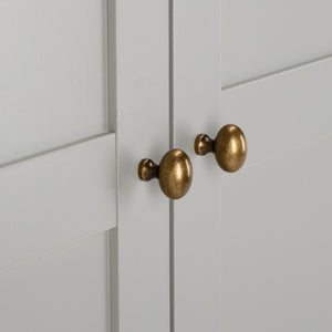 Safavieh Shafa Three Door Wardrobe with Brass Hardware Refined Storage for Modern Bedrooms Gray STG3103A-3BX