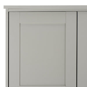 Safavieh Shafa Three Door Wardrobe with Brass Hardware Refined Storage for Modern Bedrooms Gray STG3103A-3BX