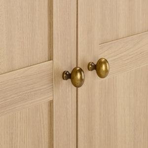 Safavieh Shafa Three Door Wardrobe with Brass Hardware Refined Storage for Modern Bedrooms Beige STG3103B-3BX