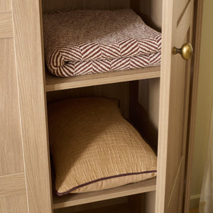 Safavieh Shafa Three Door Wardrobe with Brass Hardware Refined Storage for Modern Bedrooms Beige STG3103B-3BX