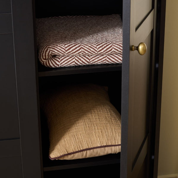 Safavieh Shafa Three Door Wardrobe with Brass Hardware Refined Storage for Modern Bedrooms Black STG3103C-3BX