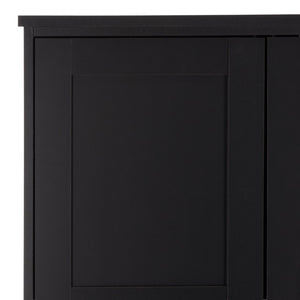 Safavieh Shafa Three Door Wardrobe with Brass Hardware Refined Storage for Modern Bedrooms Black STG3103C-3BX