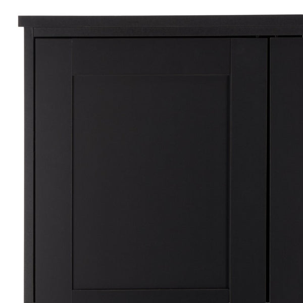 Safavieh Shafa Three Door Wardrobe with Brass Hardware Refined Storage for Modern Bedrooms Black STG3103C-3BX