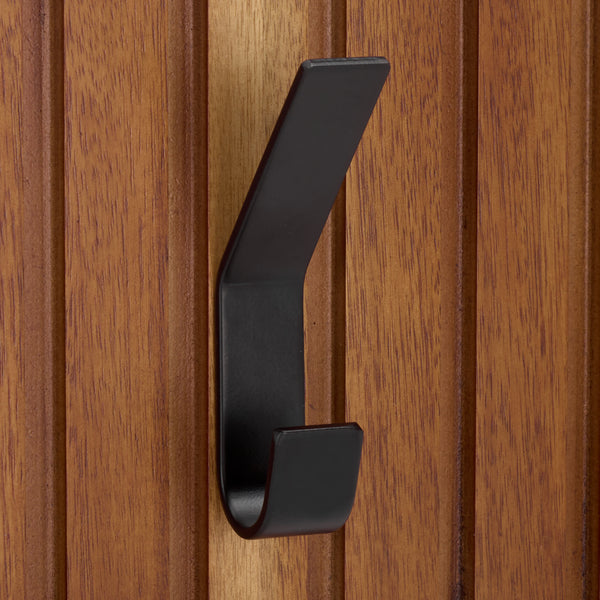 Safavieh Fraizer 3 Hook Wall Mounted Coat Rack - Elegant Natural Acacia Wood For Stylish Home Organization Natural Acacia ,Black Mdf,Mahogany Veneer,Mahogany Wood Stg5000a