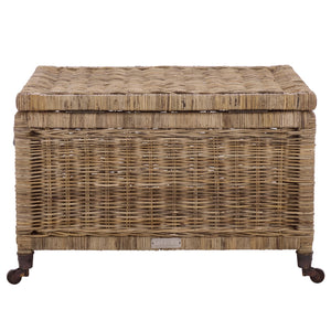 Safavieh Sanaki Natural Rattan Storage Bin With Wheels – Stylish, Functional Space Saver For Any Room Decor Natural Rattan,Wooden & Brass Wheels Stg5400a