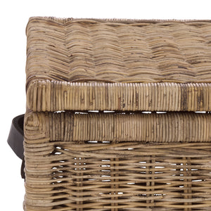 Safavieh Sanaki Natural Rattan Storage Bin With Wheels – Stylish, Functional Space Saver For Any Room Decor Natural Rattan,Wooden & Brass Wheels Stg5400a