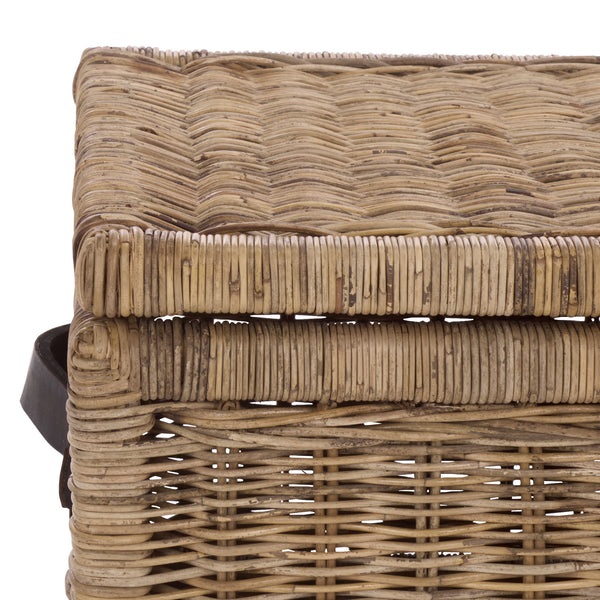 Safavieh Sanaki Natural Rattan Storage Bin With Wheels – Stylish, Functional Space Saver For Any Room Decor Natural Rattan,Wooden & Brass Wheels Stg5400a