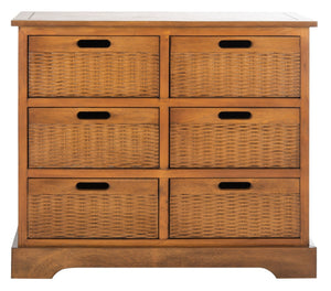 Safavieh Landers 6-Drawer Storage Unit - Stylish Organization For Home, Entryway, Or Bedroom Spaces Honey Brown STG5700C