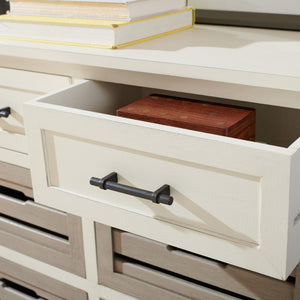 Safavieh Briar 6-Drawer Storage Chest - Farmhouse Style Organizer For Bedroom, Entryway & Closet Solutions Distressed White Frame / Greige Drawers STG5701A