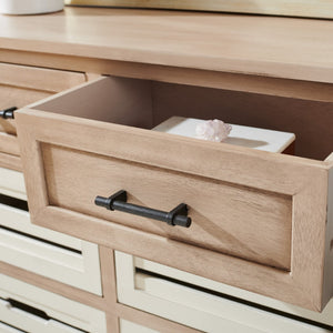 Safavieh Briar 6-Drawer Storage Chest - Farmhouse Style Organizer For Bedroom, Entryway & Closet Solutions Sand Frame / Distressed White Drawers STG5701B