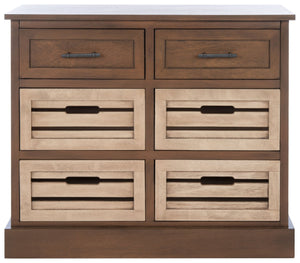 Safavieh Briar 6-Drawer Storage Chest - Farmhouse Style Organizer For Bedroom, Entryway & Closet Solutions Brown Frame / Sand Drawers STG5701D