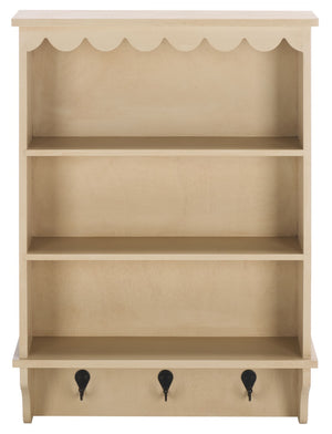 Safavieh Haven Wall Rack With 3 Hooks And Open Shelves For Stylish Entryway Storage And Organization Solutions Natural STG5702A