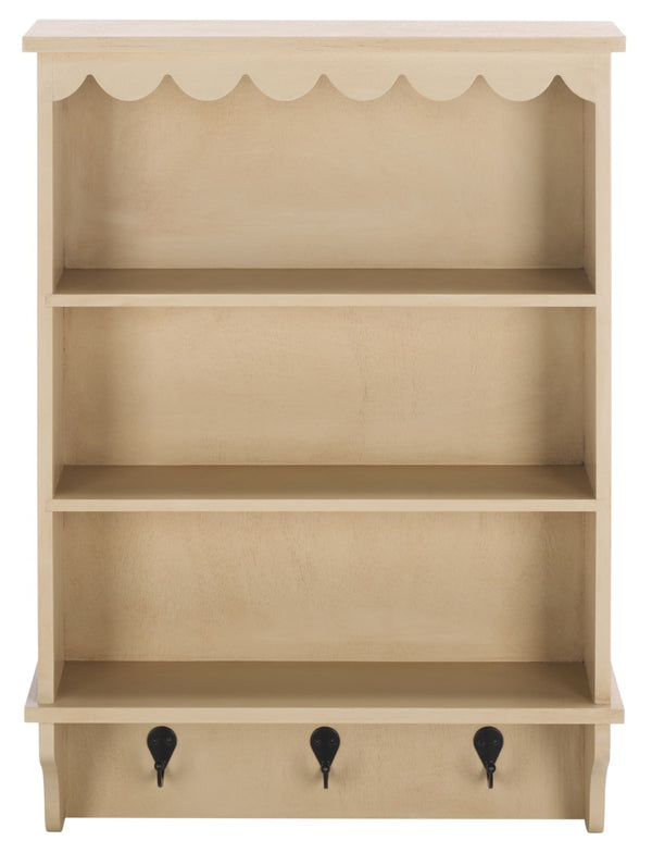 Safavieh Haven Wall Rack With 3 Hooks And Open Shelves For Stylish Entryway Storage And Organization Solutions Natural STG5702A