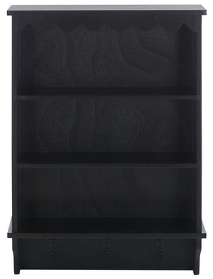 Safavieh Haven Wall Rack With 3 Hooks And Open Shelves For Stylish Entryway Storage And Organization Solutions Matt Black STG5702B