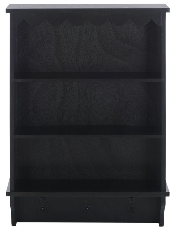 Safavieh Haven Wall Rack With 3 Hooks And Open Shelves For Stylish Entryway Storage And Organization Solutions Matt Black STG5702B