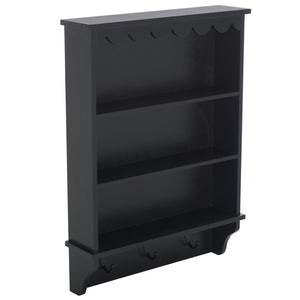 Safavieh Haven Wall Rack With 3 Hooks And Open Shelves For Stylish Entryway Storage And Organization Solutions Matt Black STG5702B