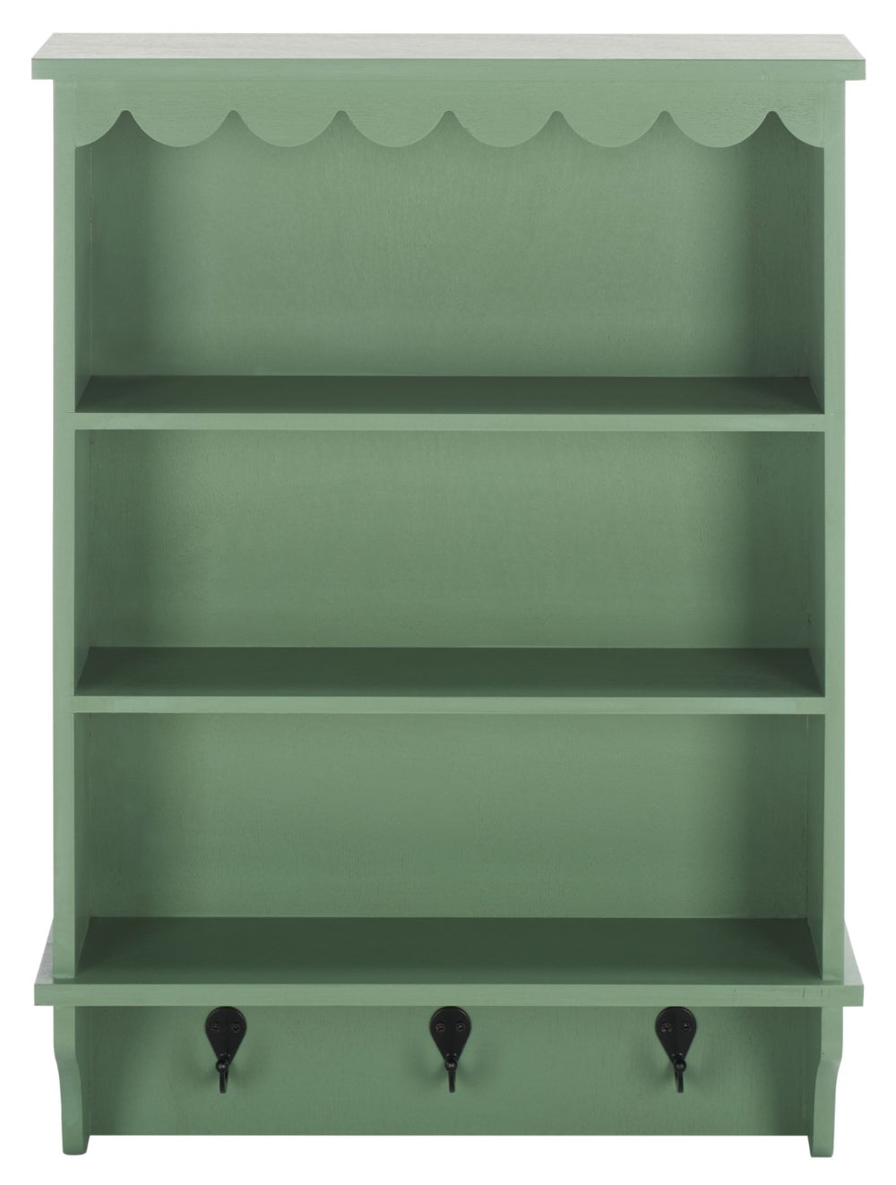 Safavieh Haven Wall Rack With 3 Hooks And Open Shelves For Stylish Entryway Storage And Organization Solutions Sage Green STG5702C