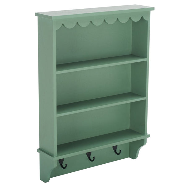 Safavieh Haven Wall Rack With 3 Hooks And Open Shelves For Stylish Entryway Storage And Organization Solutions Sage Green STG5702C