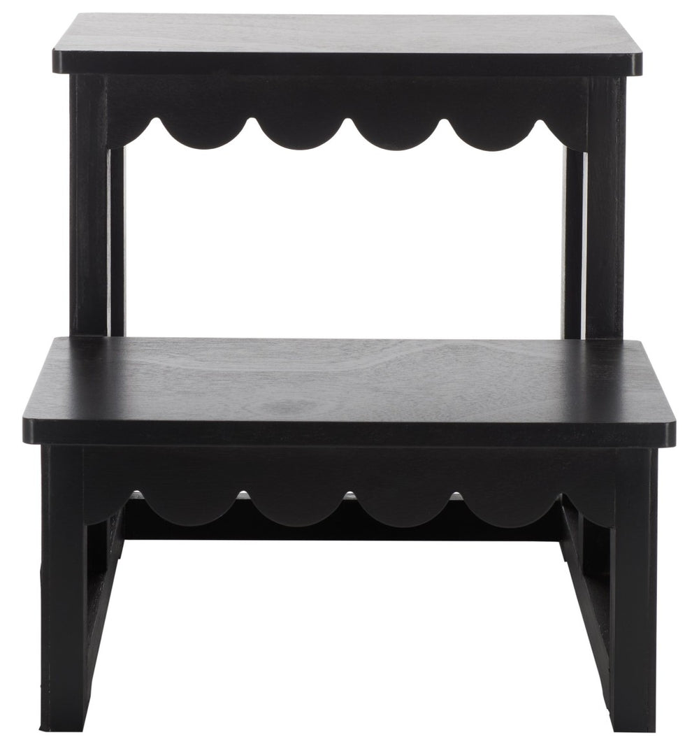 Safavieh Haven 2-Step Stool - Stylish, Durable Elevation Solution For Modern Homes With Natural Wood Accents Matt Black STG5703B