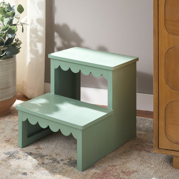Safavieh Haven 2-step Stool - Elegant Wooden Design For Stylish Home Décor & Everyday Convenience Sage Green Wood Stg5703c