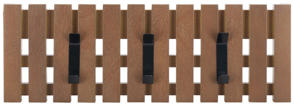 Safavieh Cato 3 Hook Wall Mounted Coat Rack For Organized Entryways - Modern Design For Any Space Sepia Mdf,Iron Stg5704b