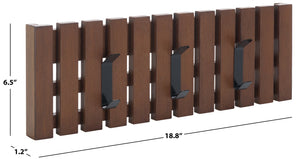 Safavieh Cato 3 Hook Wall Mounted Coat Rack For Organized Entryways - Modern Design For Any Space Brown Mdf,Iron Stg5704d