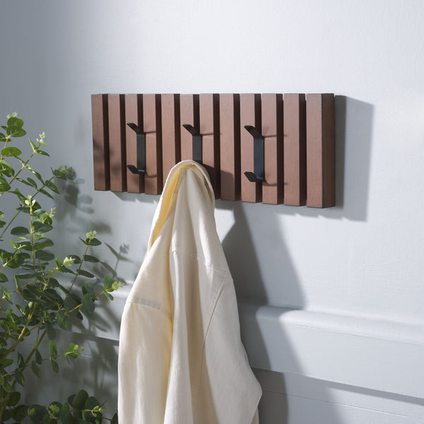 Safavieh Cato 3 Hook Wall Mounted Coat Rack For Organized Entryways - Modern Design For Any Space Brown Mdf,Iron Stg5704d