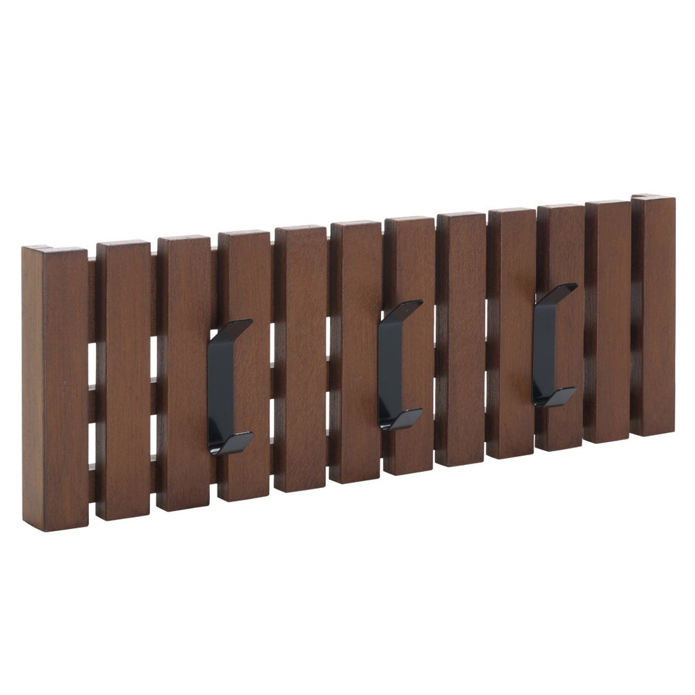 Safavieh Cato Wall-Mounted Coat Rack With 3 Hooks - Stylish Walnut Finish For Entryways & Small Spaces STG5704D