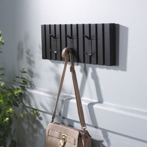 Safavieh Cato 3 Hook Wall Mounted Coat Rack For Organized Entryways - Modern Design For Any Space Black Mdf,Iron Stg5704e