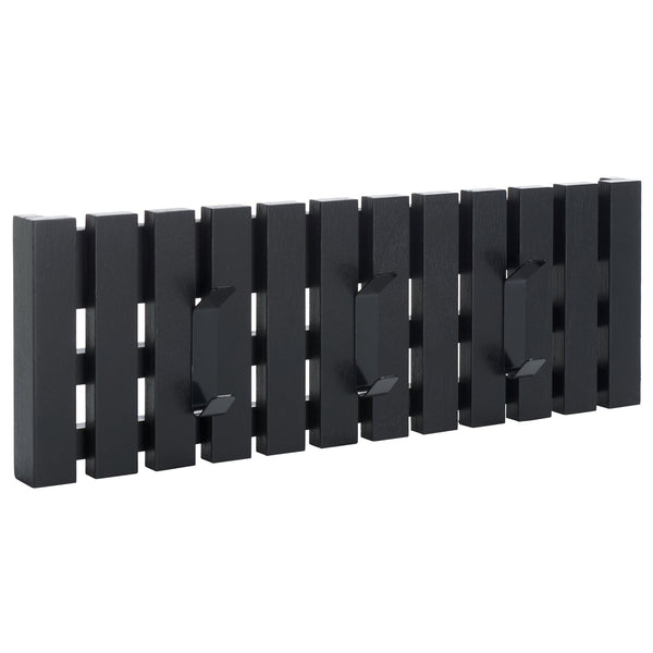 Safavieh Cato 3 Hook Wall Mounted Coat Rack For Organized Entryways - Modern Design For Any Space Black Mdf,Iron Stg5704e