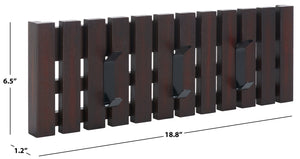 Safavieh Cato 3 Hook Wall Mounted Coat Rack For Organized Entryways - Modern Design For Any Space Brown Mdf,Iron Stg5704f