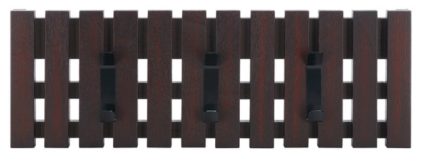 Safavieh Cato 3 Hook Wall Mounted Coat Rack For Organized Entryways - Modern Design For Any Space Brown Mdf,Iron Stg5704f